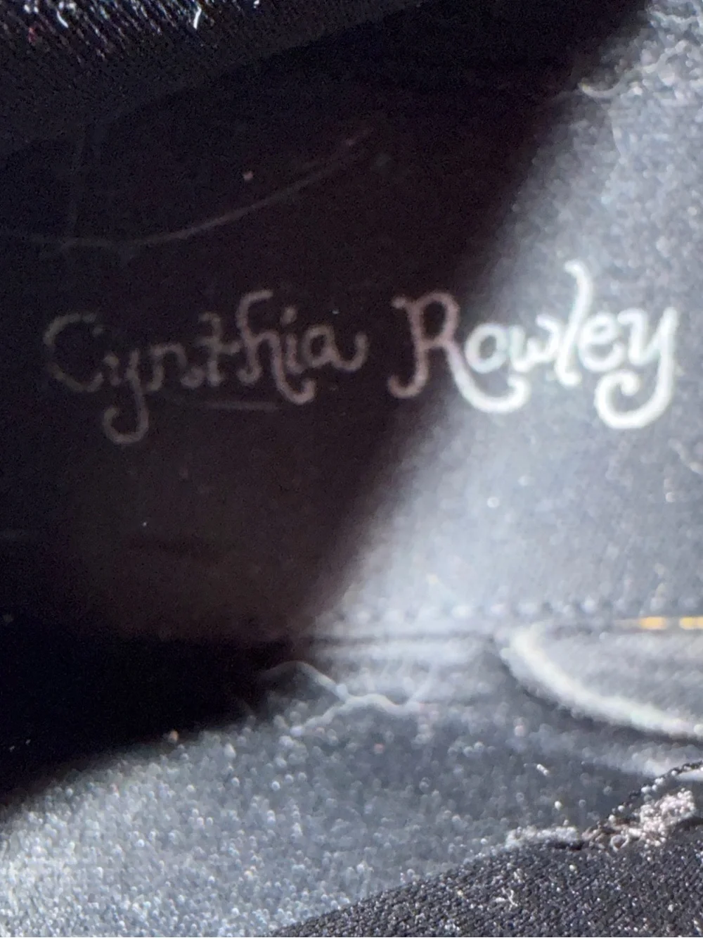 Cynthia Rowley Girls Black Combat Boots Scalloped Glitter Heel 4 Back to School